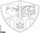 Logotipo Atlético Clube Ajaccio, AC Ajaccio ou Atlético Clube Aiacciu, em língua Corsa, clube de futebol da cidade de Ajaccio, a capital da Córsega