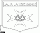 Emblema da Association de la Jeunesse Auxerroise, AJ Auxerre, com base em Auxerre, capital do departamento de Yonne, Borgonha, França