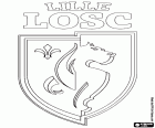 Escudo de Lille Olympique Sporting Club, LOSC Lille, clube de futebol com sede em Lille, cidade do norte da França e capital da região de Nord-Pas-de-Calais-Picardie