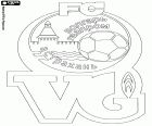 Logotipo do FK Volgar Astrakhan, clube de futebol baseado em Astracã, cidade portuária na margens do rio Volga e capital do Oblast de Astracã, na região do mar Cáspio, no sul da Rússia Europeia