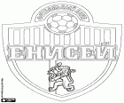 Logo do FK Yenisey Krasnoyarsk, clube de futebol baseado em Krasnoyarsk, cidade na região da Sibéria Oriental e capital do Krai de Krasnoyarsk. Futbolny Klub Yenisey Krasnoyarsk, nome original russo transliterado