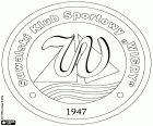 Logo de Suwalski Klub Sportowy Wigry Suwałki, clube de futebol baseado em Suwałki, cidade no Rio Czarna Hańcza, na voivodia de Podláquia, no nordeste da Polônia