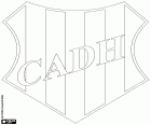 Escudo do Clube Atlético Douglas Haig, clube de futebol baseado em pergaminho, cidade da província argentina de Buenos Aires