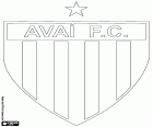 Logotipo do Avaí Futebol Clube, clube de futebol com sede em Florianópolis, cidade na costa Atlântica no sul do Brasil e capital do estado de Santa Catarina