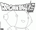 O logotipo do Dragon Ball Super com um curioso robô, personagem na sequela do famoso anime-mangá Dragon Ball