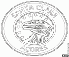 Escudo do Clube Desportivo Santa Clara, clube de futebol com sede em Ponta Delgada, cidade na ilha de São Miguel e uma das três capitais dos Açores. Os Açores são nove ilhas portuguesas que estão no Oceano Atlântico, a cerca de 1400 km ao oeste de Lisboa