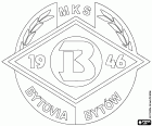 Logo do MKS Bytovia Bytów, Miejski Klub Sportowy Bytovia Bytów, clube de futebol baseado em Bytów, cidade no norte da Polônia e capital do Condado de Bytów na voivodia da Pomerânia