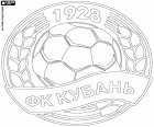 Emblema do FC Kubán Krasnodar, clube de futebol baseado em Krasnodar, cidade junto ao rio Kuban, no sul da Rússia Europeia e a capital do krai de Krasnodar, na região norte do Cáucaso