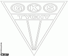Escudo da GKS Tychy, Górniczy Klub Sportowy Tychy, clube desportivo com sede em Tychy, cidade da voivodia da Silésia, localizado a 20 km ao sul de Katowice, no sul da Polónia