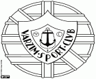 Logotipo do Varzim Sport Club, clube de futebol com sede em Póvoa de Varzim, cidade com costa para o Oceano Atlântico, na área metropolitana do Porto, no distrito de Porto, na região norte de Portugal