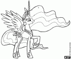 A princesa Celestia é a princesa do sol, a governante do reino mágico de Equestria, Meu pequeno pônei