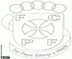 Distintivo do Futebol Clube Paços de Ferreira, clube de futebol com sede em Paços de Ferreira, cidade do distrito de Porto na região norte de Portugal