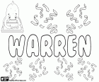 Warren, nome de origem inglesa para menino, derivado do mesmo sobrenome inglês, Warren