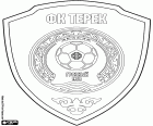 Escudo de FK Terek Grozny, clube de futebol baseado em Grozny, cidade às margens do rio Sunja, no sul da Rússia Europeia, localizada entre as montanhas do Cáucaso e do mar Cáspio. Grozny é a capital da República da Chechênia