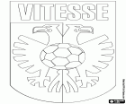Escudo de Stichting Betaald Voetbal Vitesse, SBV Vitesse, clube de futebol com sede em Arnhem, cidade localizada às margens do Rio Reno, no leste da Holanda e a capital da província de Guéldria