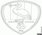 Escudo de Alles Door Oefening Den Haag, ADO Den Haag, clube de futebol com sede em Haia, cidade na costa oeste dos Países Baixos e a capital da província de Holanda do Sul. Haia é a sede do governo holandês, o centro administrativo do país e a terceira maior cidade nos Países Baixos