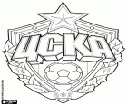 Emblema do CSKA Moscou, clube de futebol que faz parte de um grande clube esportivo com sede em Moscou. O clube era conhecido como a equipe do exército vermelho, como fazia parte do exército da antiga União Soviética