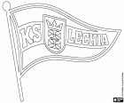 Emblema do KS Lechia Gdańsk, Klub Sportowy Lechia Gdańsk, clube de futebol baseado em Gdańsk, cidade portuária no mar Báltico e a capital da voivodia da Pomerânia, no norte da Polônia. Gdansk é famoso para o sindicato Solidariedade, Solidarnosc em polaco