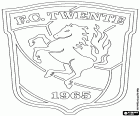 Emblema do Football Club Twente, clube de futebol com sede em Enschede, cidade perto da fronteira com a Alemanha, na província de Overijssel, na zona centro-leste dos Países Baixos
