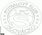 Distintivo de 1. FC Slovácko, Fotbalový Klub Slovácko, clube de futebol Uherské Hradiště, cidade perto da fronteira da Eslováquia, na região da Morávia, no sudeste da República Checa