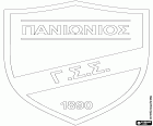 Distintivo do Panionios Gymnastikos Syllogos Smyrnis, clube poliesportivo de Nea Smyrni, cidade que faz parte da área metropolitana de Atenas, a capital da Grécia