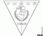 Logotipo do MKS Pogon Szczecin, Morski Klub Sportowy Pogon Szczecin, clube de futebol com sede em Szczecin, cidade portuária do mar Báltico, localizado perto da fronteira com a Alemanha, no noroeste da Polónia. Szczecin é a capital da voivodia da Pomerânia Ocidental