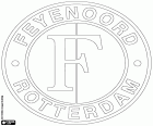 Escudo do Feyenoord, clube de futebol com sede em Roterdã, a cidade com mais habitantes na província de Holanda do Sul, no oeste dos Países Baixos