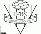 Distintivo de FK Jablonec, clube de futebol com sede em Jablonec nad Nisou, cidade às margens do Rio Neisse, localizada a cerca de 10 km de Liberec, no norte da região histórica da Boêmia, no norte da República Checa