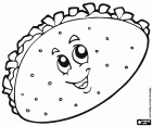 Um taco mexicano com legumes e um sorriso