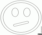 O emoticon da face com a boca retorcida. Smiley é irritadiço ou chateado