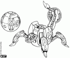 Uma esfera de Bakugan transforma-se em Fencer, um Bakugan mecânico que se parece com uma aranha mecânica de quatro patas