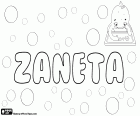 Zaneta, nome feminino em diferentes línguas correspondente a Jeanette. Żaneta, nome para menina em polonês. Žaneta, nome feminino em tcheco, eslovaco e lituano. Zaneta, nome em italiano medieval, diminutivo de Giovanna, variante de Gianeta