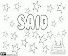Said, variante de Sa'id, Saïd, Saeed, Saeid e Sayid, nome de origem árabe para menino, seu significado é feliz. Said é um nome usado em vários idiomas como árabe, bósnio e checheno. Sait é um nome turco. Saeed é um nome persa. Sead e Sejad são nomes da Bósnia. É também um sobrenome