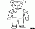 Esta menina é Mandy Flood quando ela era mais nova, um personagem infantil da série de desenhos animados O bombeiro Sam