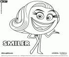 Sorrisão ou Smiler, a emoji que controla o texto no smartphone, uma personagem no Emoji O Filme