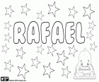 Rafael, nome masculino bíblico de origem hebraica, nome em várias línguas como o espanhol, português, alemão, húngaro, catalão e esloveno, também é uma transliteração de mesmo nome em macedônio. Rafaël, nome para menino em Holandês