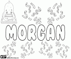 Morgan, nome de origem galesa para menino, derivado do antigo nome masculino, Morcant. Originalmente é um nome masculino usado em diferentes idiomas como Inglês, francês e galês. É também um nome para meninas em inglês e francês, variante de Morgana e Morgane