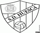 Emblema da Sociedad Deportiva Huesca, clube de futebol da cidade de Huesca. A temporada 2018-2019 vai jogar pela primeira vez em sua história La Liga, primeira divisão espanhola, após terminar na segunda posição na Liga 123 da temporada de 2017-2018