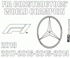 Quinto título consecutivo do Campeonato Mundial de Construtores de Fórmula 1 FIA 2018. Mercedes é o único campeão de 2014