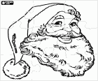 Quebra-cabeça com o rosto do Papai Noel feliz com seu chapéu e sua longa barba branca