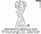 Logotipo da Copa do Mundo de Futebol Feminino da FIFA 2019 que ocorrerá em França a partir de 7 de junho a 7 de julho de 2019. As 24 equipas participantes são África do Sul, Alemanha, Argentina, Austrália, Brasil, Camarões, Canadá, Chile, China, Coreia, EUA, Escócia, Espanha, França, Inglaterra, Itália, Jamaica, Japão, Nigéria, Noruega, Nova Zelândia, Países Baixos, Suécia e Tailândia
