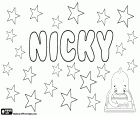 Nicky, nome usado em inglês e outras línguas, tanto para meninos e meninas, como diminutivo de Nicholas ou Nicole. Nicky, variante de Nick