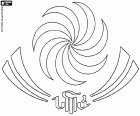 Logo da equipe nacional Georgian do rugby, sabido como os Lelos e o Borjgalosnebi que significa os homens de Borjgali. O borjgali é o símbolo georgiano do sol e o símbolo oficial da Geórgia