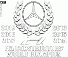 Campeões do Mundo! Pela sexta vez seguida! A equipe Mercedes assou um novo título mundial de construtores em 2019. Mercedes ganhou todos os campeonatos desde 2014