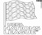 Logotipo da Liga das Nações da UEFA, campeonato de futebol com seleções europeias realizada a cada dois anos. A primeira edição foi realizada na temporada 2018-2019