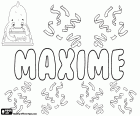 Maxime, nome francês para menino, nome de origem latina, derivado do sobrenome romano Maximus