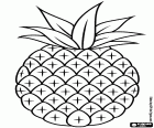 Um simples desenho de um abacaxi tropical, uma fruta perfumada e doce