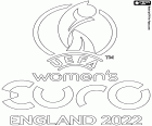 O logotipo da Euro 2022 feminina que acontece na Inglaterra de 6 a 31 de julho de 2022