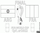 Argentina x França. Final da Copa do Mundo FIFA Qatar 2022. Estádio Lusail em Doha, 17 de dezembro de 2022. A partida decisiva do campeonato enfrentará o veterano Leo Messi com o jovem Kylian Mbappé, as duas principais estrelas dos argentinos e dos franceses, respectivamente.