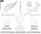 All Blacks da Nova Zelândia e Sprinboks da África do Sul, final da Copa do Mundo de Rugby 2023, Stade de France, Saint-Denis, França, 28 de outubro de 2023